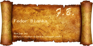 Fedor Bianka névjegykártya