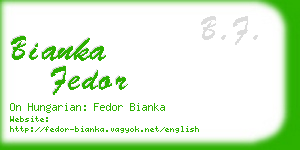 bianka fedor business card